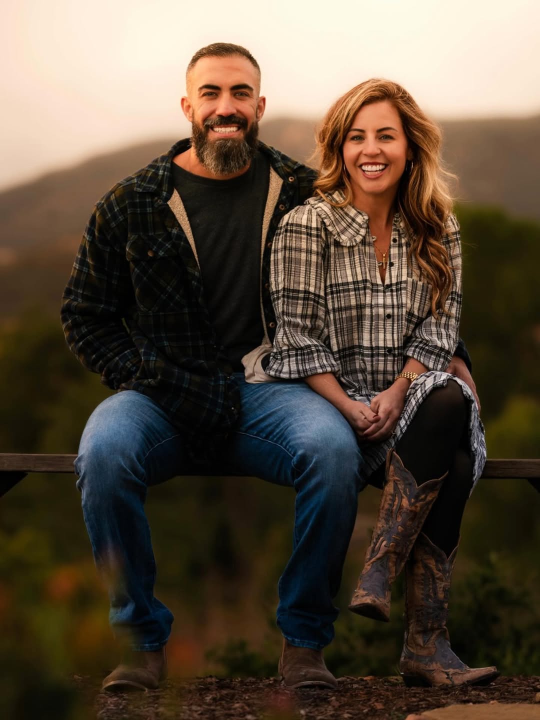 Richard and Hailey Mugica together at sunset.